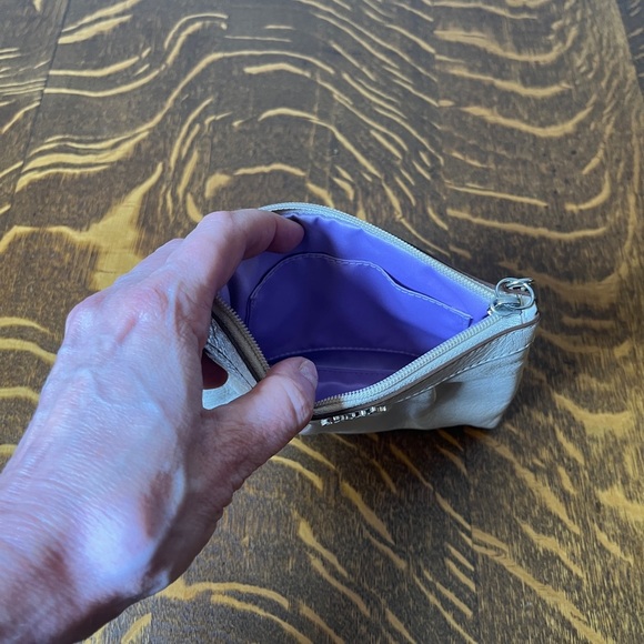 Coach Champagne Pleated Leather Wristlet/Clutch - Picture 4 of 7